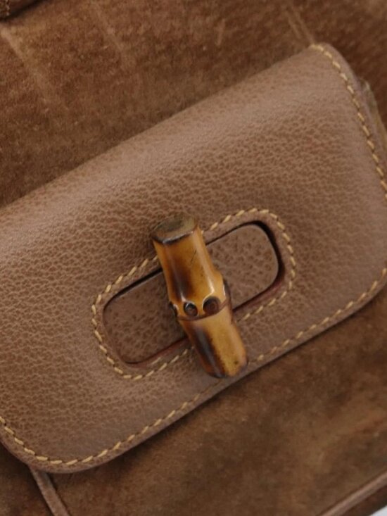 GUCCI Bamboo Backpack Suede Brown Gold 003 1705 0030 Auth AMZ377 main image 8